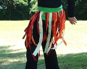 Rasta Festival Wrap Skirt for Reggae Fairy Rave Hula Hoop Dancing - Red Green Yellow Orange Fire