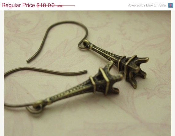 Eiffel Tower Earrings Brass / Mother's Day Jewelry / Everyday Earrings