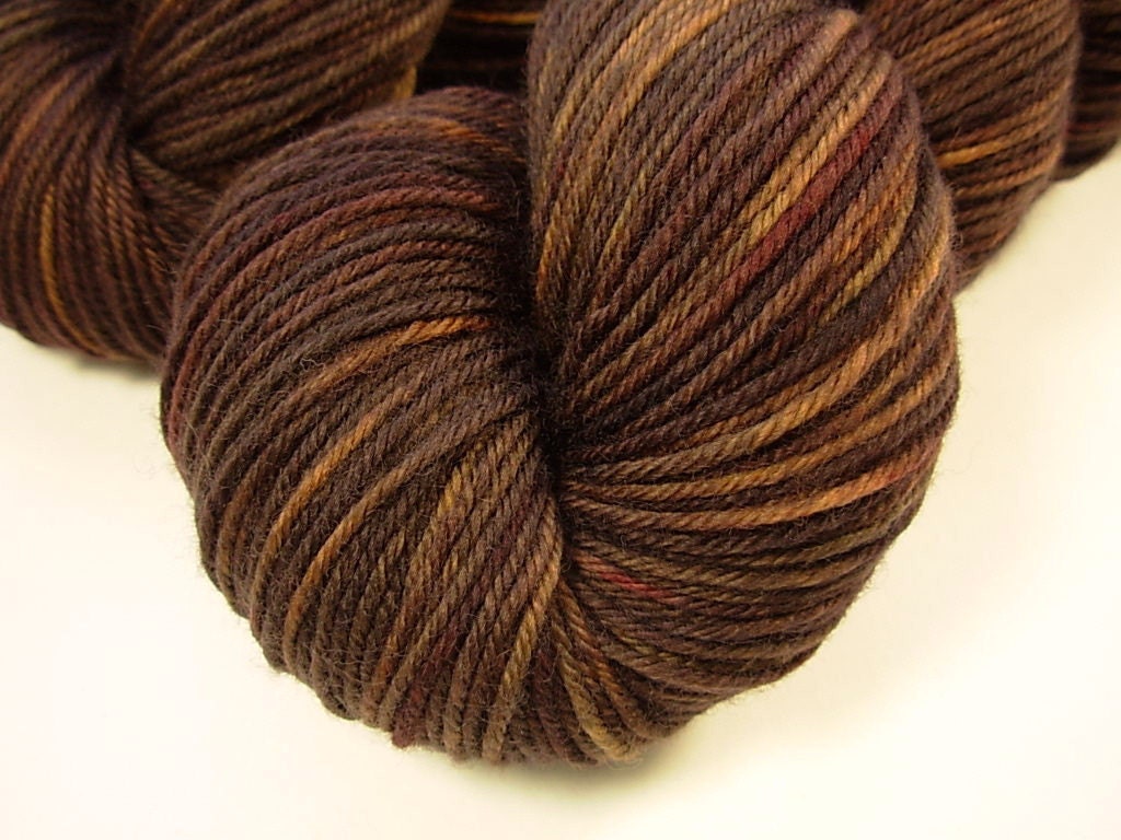 Sport Weight Superwash Merino Wool Yarn - Bark Tonal - Hand Dyed Yarn, Knitting Supplies