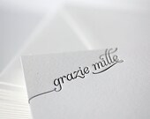 GRAZIE MILLE - Letterpress Thank You Cards in Italian
