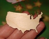 United States Brooch Pin Made from Birch Wood, America Pin, American Style