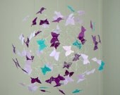 Nursery Decor Mobiles Butterfly Mobiles Baby Crib Mobiles Purple Lavendar Mobile