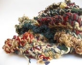 Extra long Tattered Artistic Woodland Fringe Crocheted Scarf. Wearable Art.By Odpaam. TAGT team