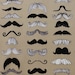 Alexander Henry Where's My 'Stache in Taupe - Fat Quarter