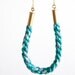 SALE Last 2 Short Braided Necklace Aqua Mixed Media Adjustable
