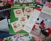 SALE - 3 midcentury books, 1950s, 1960, sewing, knitting, crochet, Singer, midcentury, Coats & Clark's, embroidery, how to