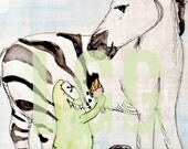 Alphabet Art, Letter Z, Zebra, Z is for Zebra