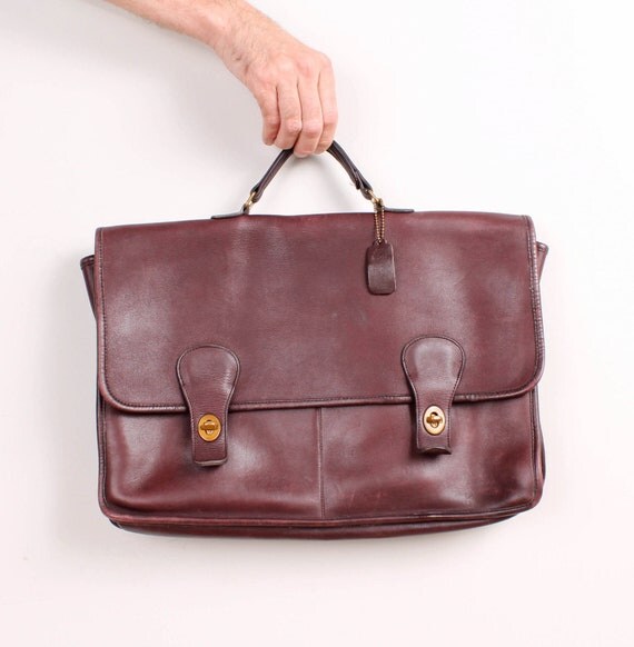 Buy coach briefcases. - Vintage Coach Oxblood Leather Briefcase - Maroon / Burgundy Attach&eacute; Bag