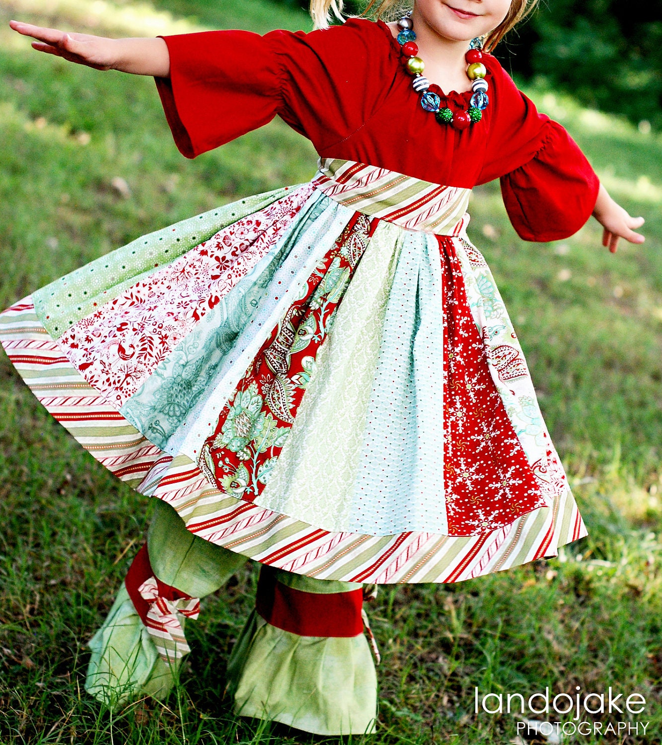 LAST ONE 4t or smaller Peppermint Patty dress by Corinna Couture Christmas
