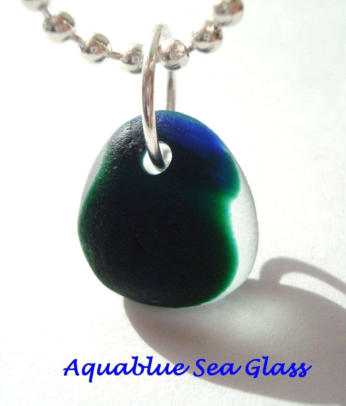 Drilled English Sea Glass Multi  Medium CHARM Free Shipping   (873)