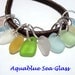 10 Sea Glass TINY to EXTRA Tiny Top Drilled English Sea Glass Charms Yellow, Pale Blue Pale Pink Aquas (599)