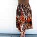 Vintage 80s Skirt Hand Painted Tribal Aztec Skirt Fire Dance Sharon Anthony Rockabilly Swing