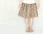 Polka dot skirt for girl. COCOA BROWN