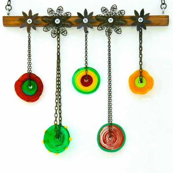 Glass Suncatcher in Red, Yellow and Green