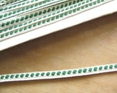 Vintage Ribbon Braid Trim - White and Green