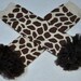 Giraffe print ruffle leg warmers