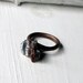 Copper Druzy Ring Geode Agate Cinnamon Rust Blue Grey White Handmade Raw Artisan