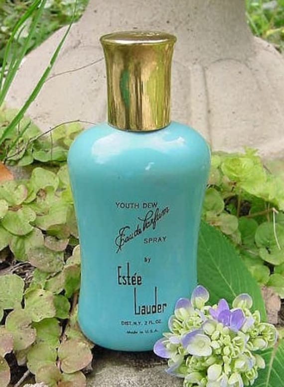 Items Similar To Vintage Estee Lauder Youth Dew Blue Bottle Perfume