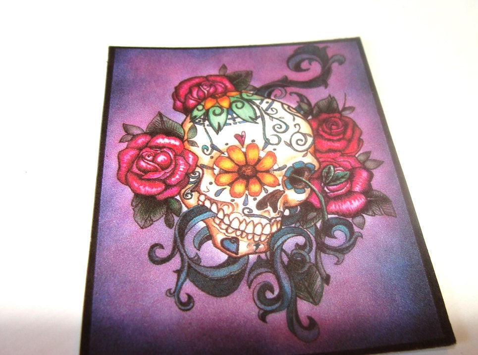 Gothic Colorful Skull GiftcTags Set Of 6