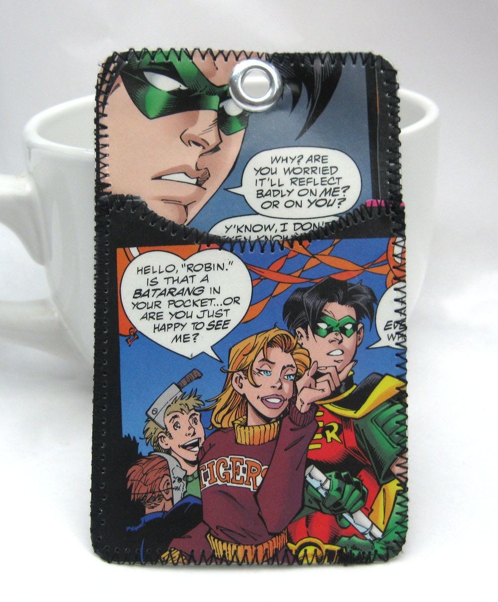 Halloween Recycled Comic Hanging ID,Bus or Metro Pass,Library Card Holder