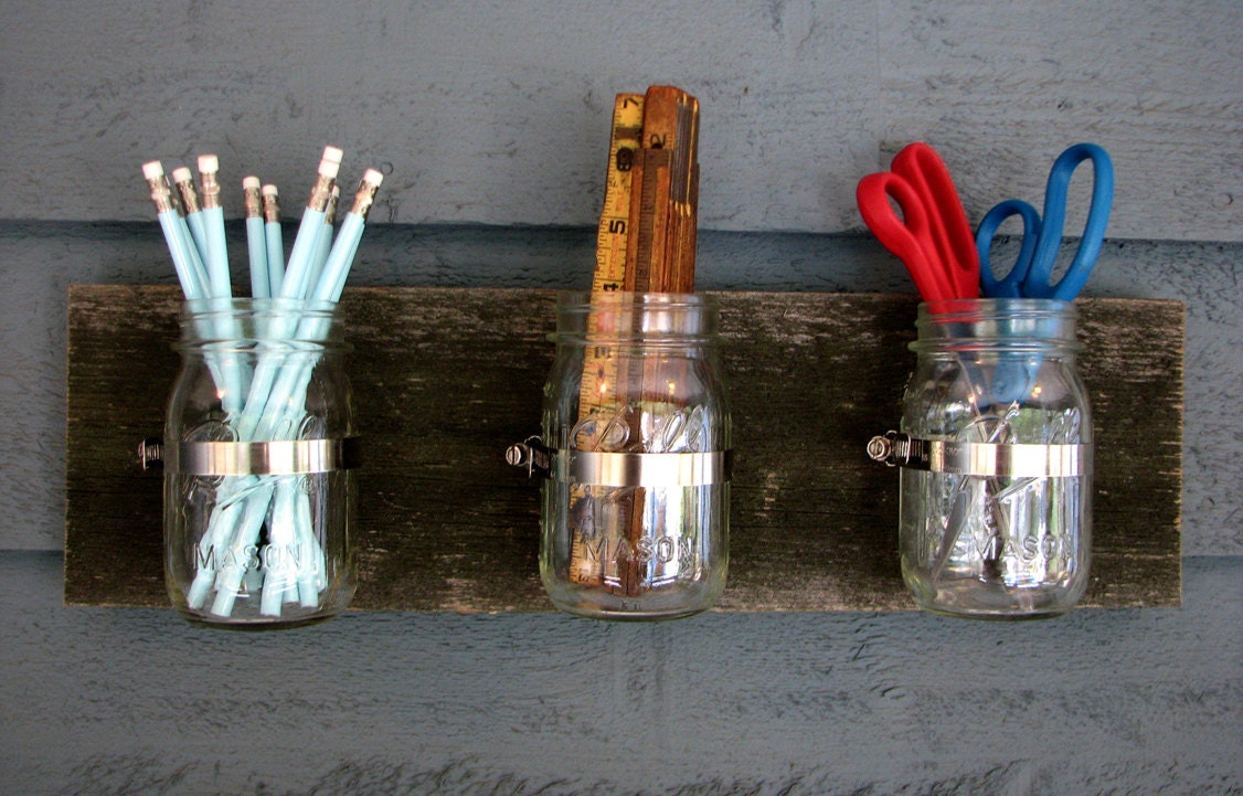 Mason Jar Wall Organizer Decor