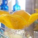 Sunflower Burst Yellow Bowl or Shallow Vase - Fused Glass - Medium