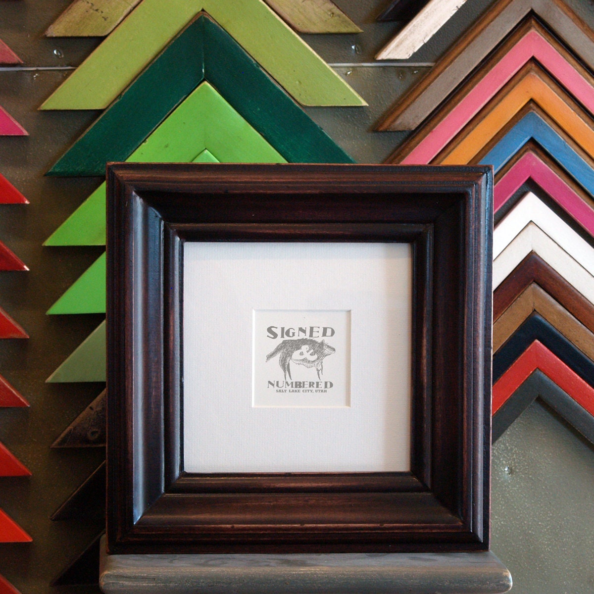 7x7 Square Picture Frame in Scully Style with by signedandnumbered