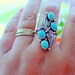 Vintage Turquoise Ring, Signed NY Sterling Silver Ring Size 9 Vintage Jewelry 925 Designer Jewellery