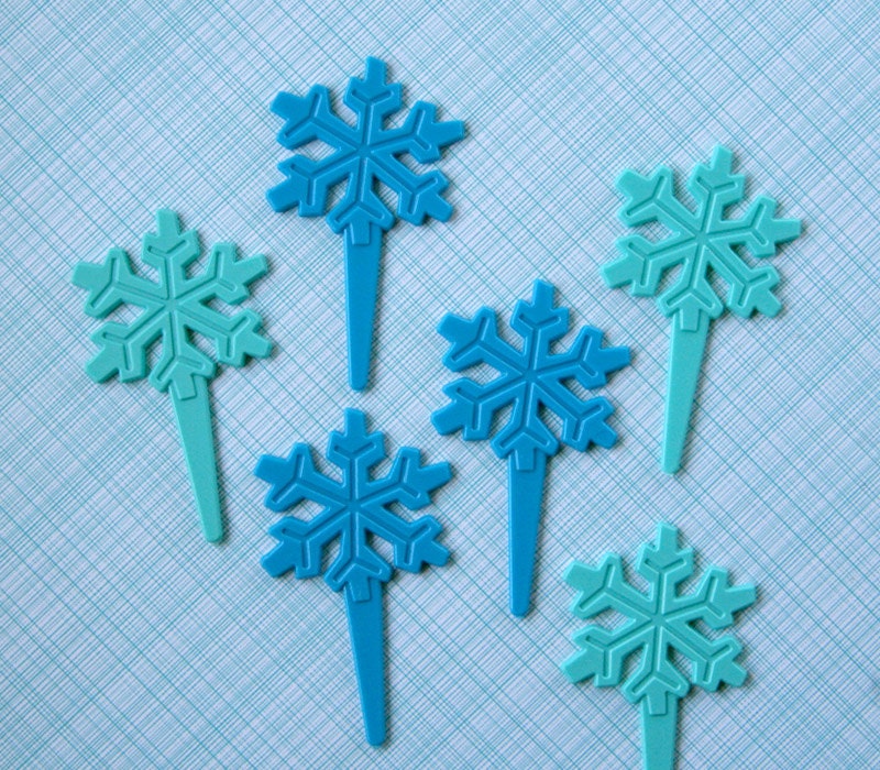 Snowflake Cupcake Picks (12) Il_570xn