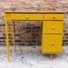 Petite Mid Century Desk In Mustard Yellow