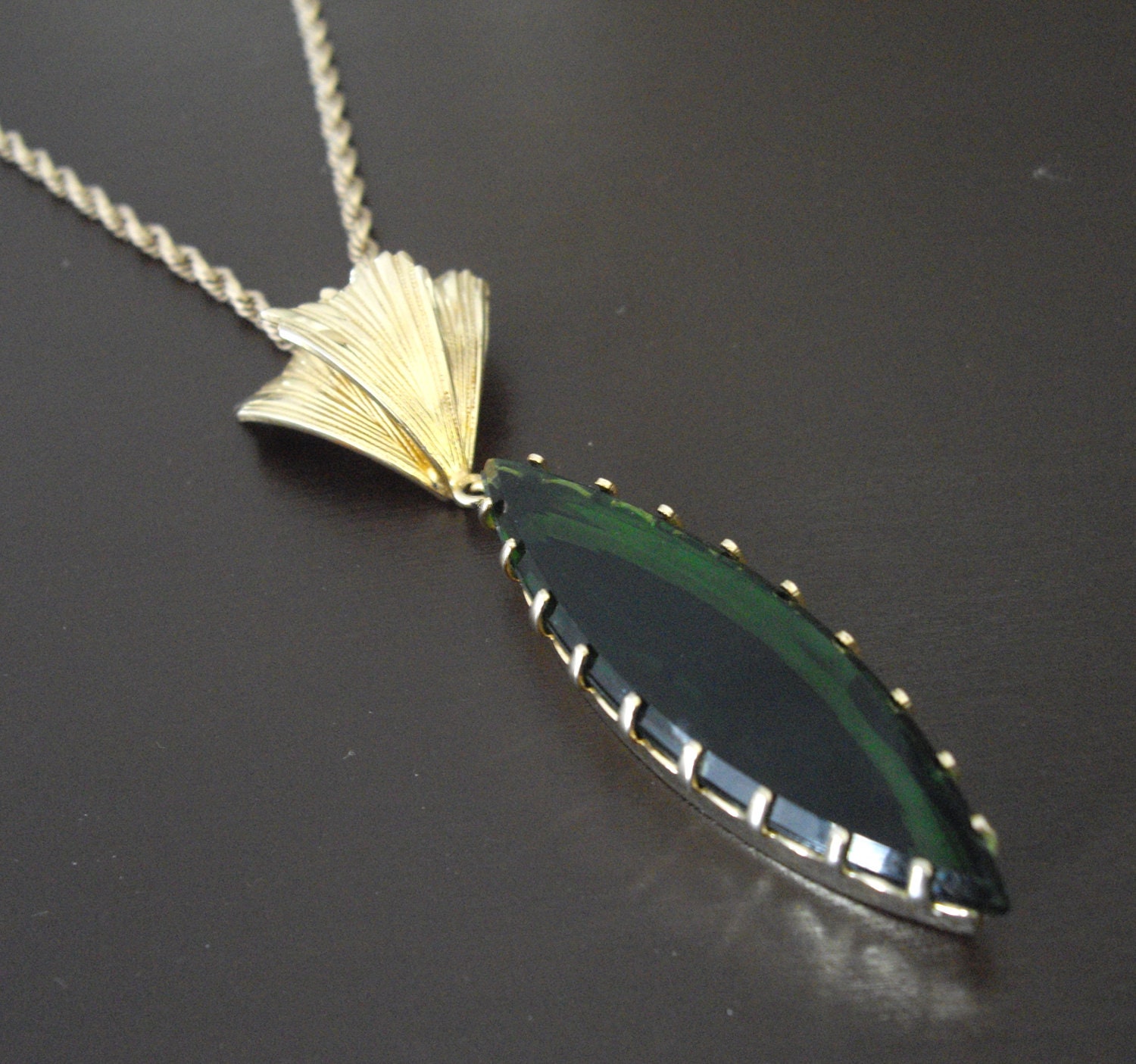 Green Glass Vintage Pendant
