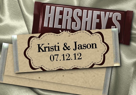 12 Hershey Candy Bar Wrappers, Kraft Brown, Wedding, Birthday, Shower, Retirement, Reunion Il_570xn
