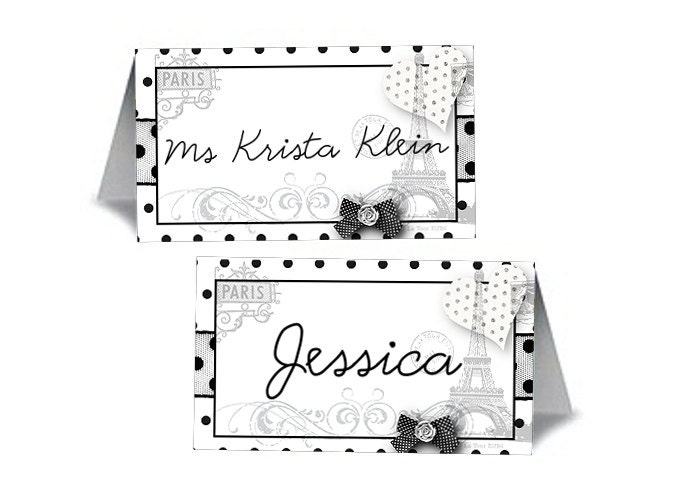 12 Blank Table Tent Place Cards, Bridal Shower, Wedding, Birthday, Luncheon, Eiffel Tower, French Il_570xn