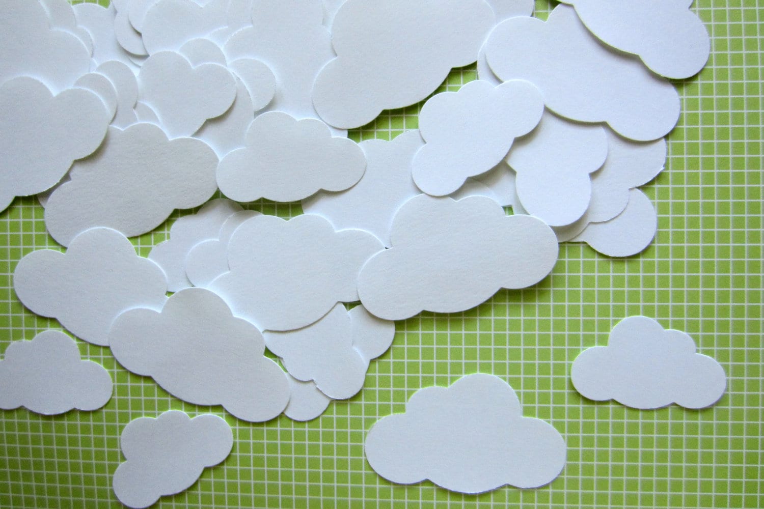 Items similar to Paper Clouds Scrapbook Embellishment Cloud Confetti
