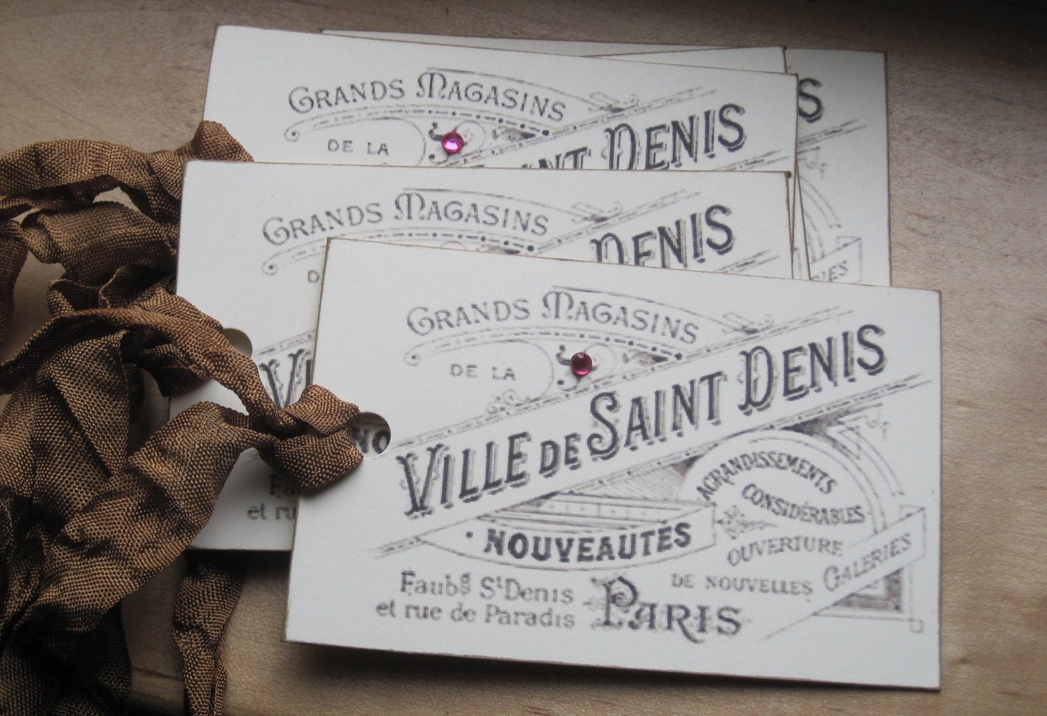 NEW french market ville de saint denis tags set of 5