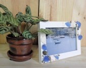 Beach Decor Photo Frame for Coastal Home Decor with Seashells and Sea Glass