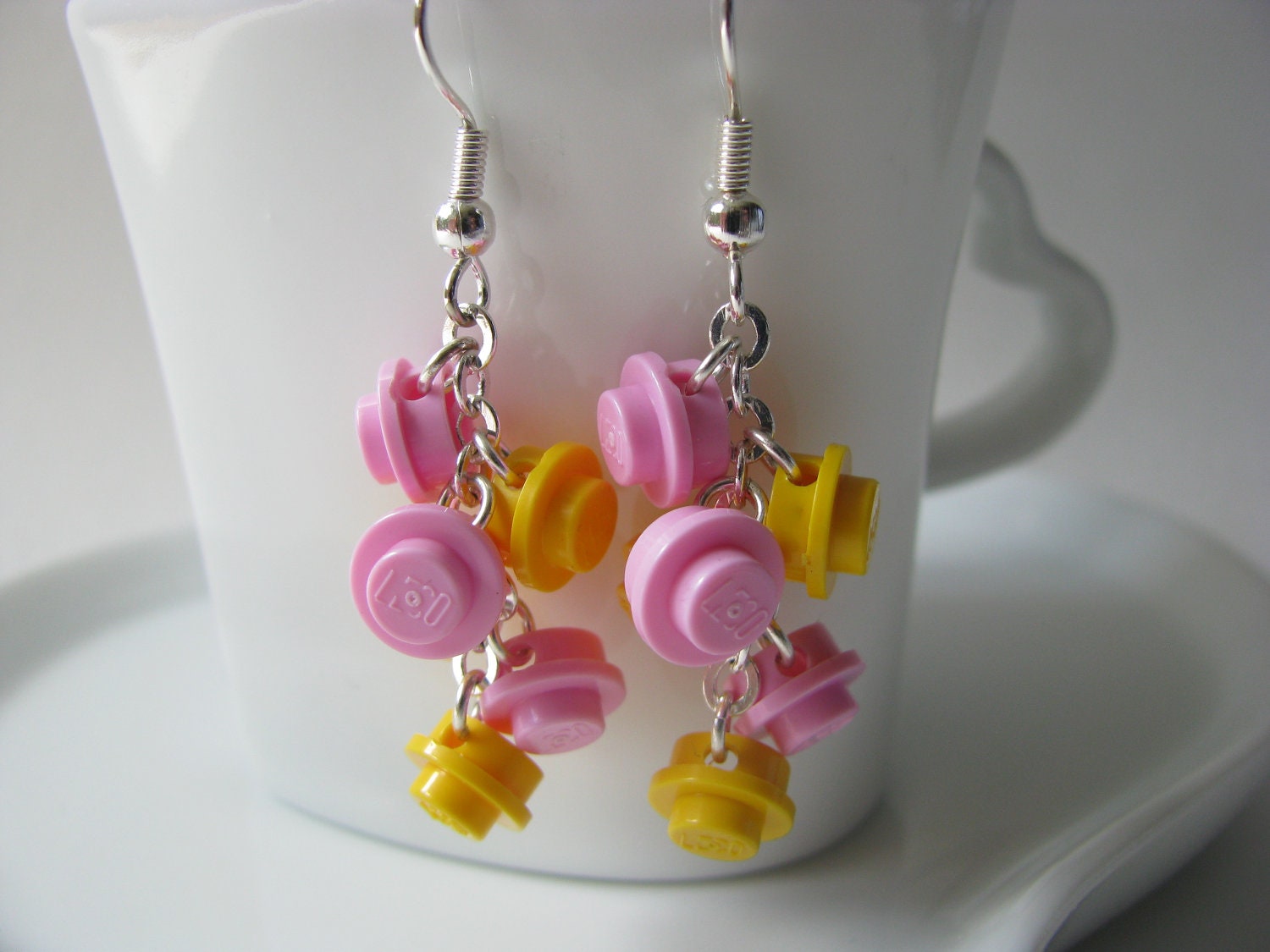 Pink Lemonade Brick Cascade Earrings