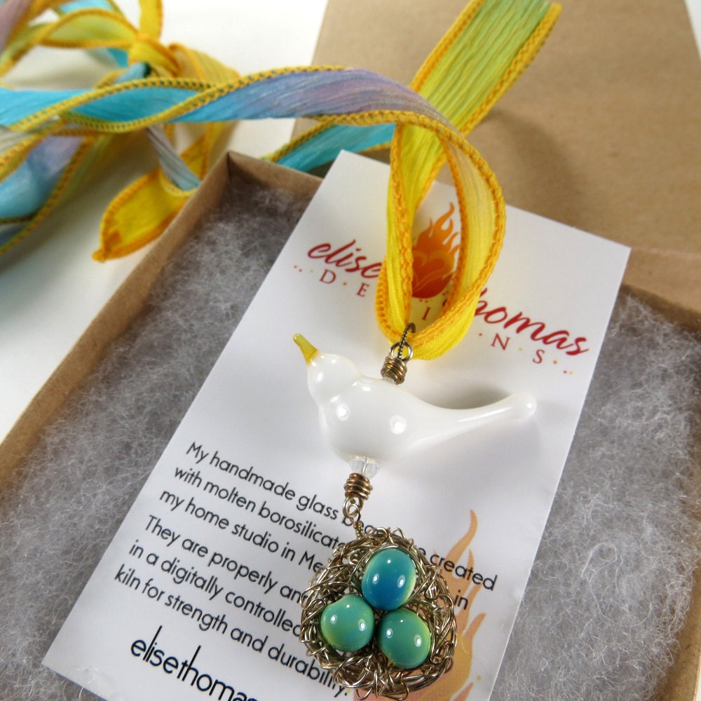 Dove necklace, mothers jewelry, new mom gift, bird nest necklace