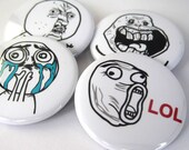 Rage Face 1 1/2 inches (38mm) Pinback Button