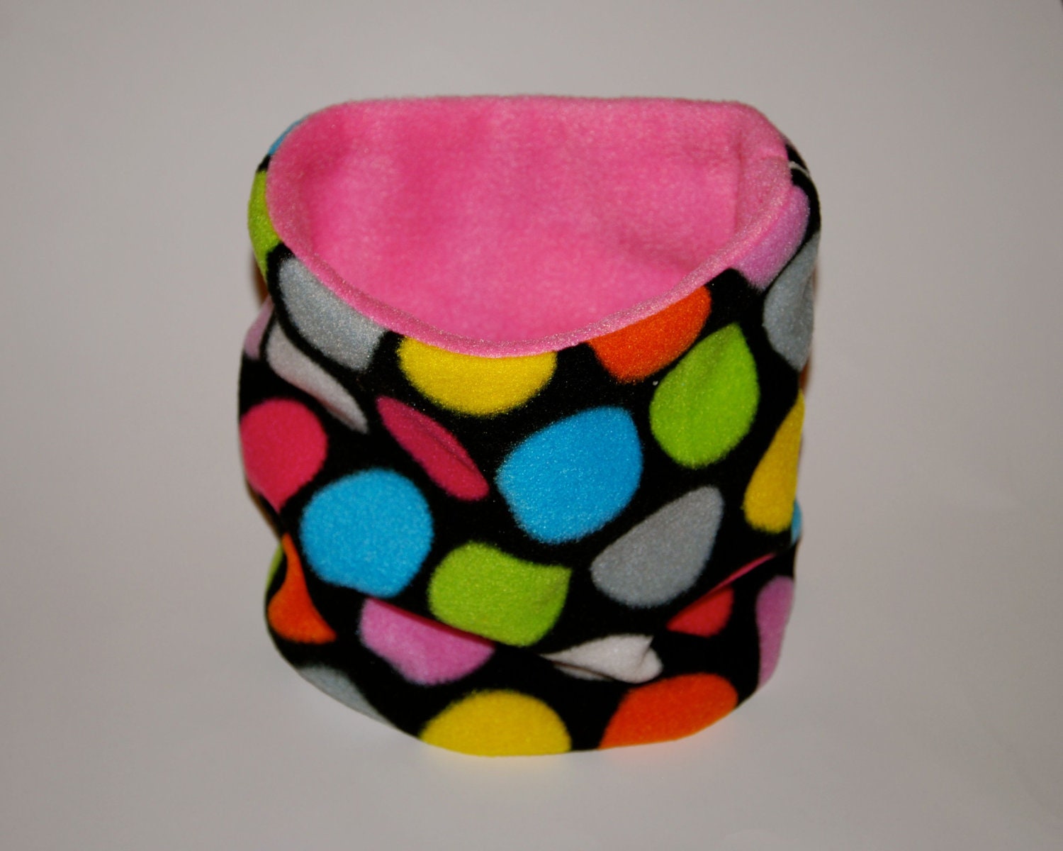 Fleece Kids Neck Warmer / Gaiter / Cowl Scarf - Multi Color Dots