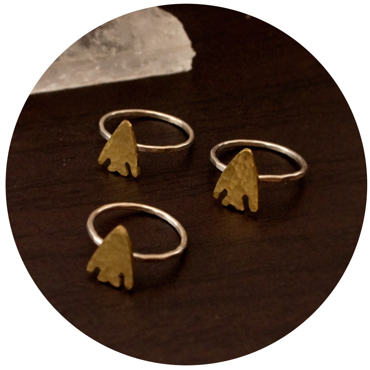 Tiny Golden Arrowhead Ring