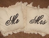 Mr & Mrs16"x16" Muslin Pillows
