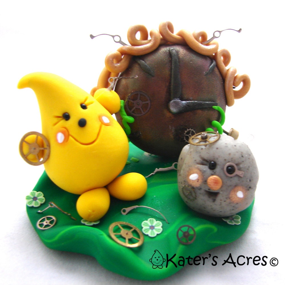Watch Factory STEAMPUNK Parker Figurine - Polymer Clay Storybook Scene Sculpture