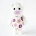 Little white flower pocket bear with a blossoming belly 33