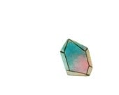 wooden geometric brooch pastel gem brooch jewelry pin
