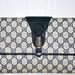 Vintage GUCCI Clutch Monogram Navy Leather Convertible Horseshoe -AUTHENTIC-