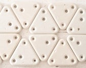 Vintage White Insulator - Porcelain Ceramic Triangle Insulating Plates