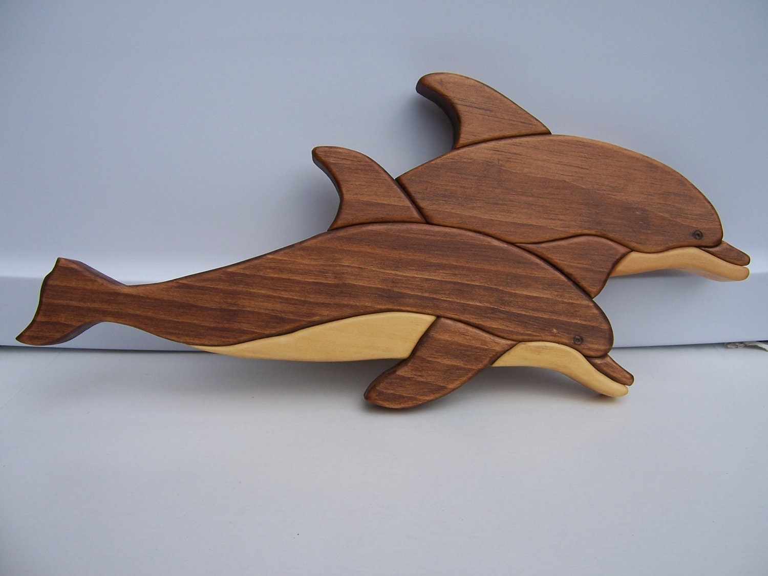 Handcrafted Homemade Intarsia Wood Dolphin By Sherricrafts4ufromme