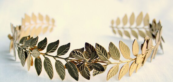 ATHENA Grecian Leaf Headpiece in 24K Gold Plate
