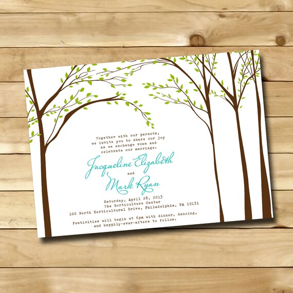 Woodland Trees Wedding Invitation Sample by nmiphotocreations